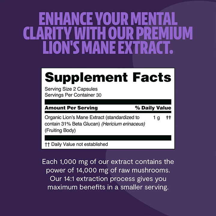 Lion's Mane Mushroom Extract Capsules